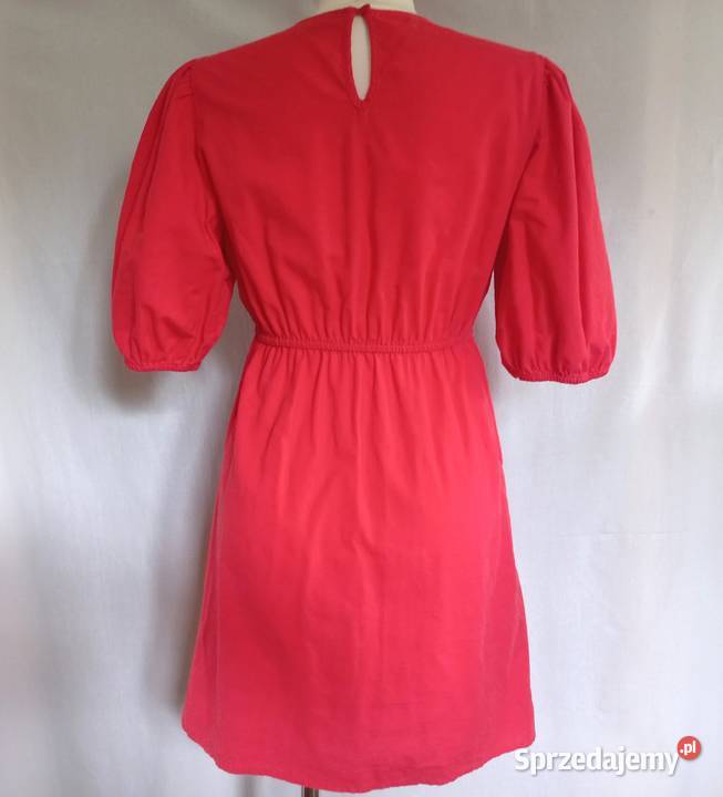 Sukienka czerwona Mini len r 3840 bawełna stan Rozmiar 38(M) Białystok