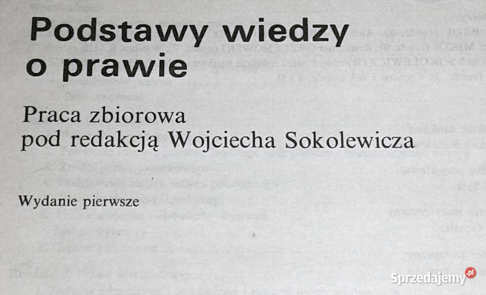 Podstawy wiedzy o prawie Wojciech Sokolewicz Chełm sprzedam