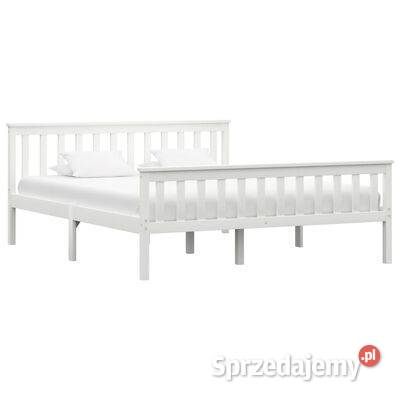vidaXL Rama łóżka biała lite drewno Dom i Ogród mazowieckie Warszawa