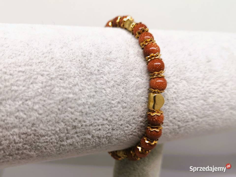 Bransoletka damska z naturalnego kamienia piasek Zegarki i Biżuteria Kielce