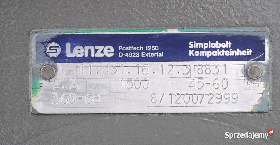 Motoreduktor 22kw z regulacją 68360obrmin LENZE Pozostałe sprzedam