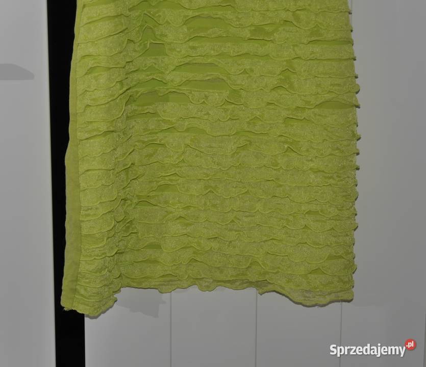 River Island neonkowa sukienka kaskada falban 36 Bez wzoru Wrocław