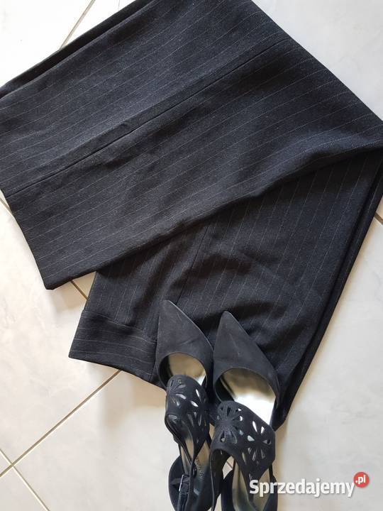 Spodnie damskie Vintage eleganckie dzwony biały
