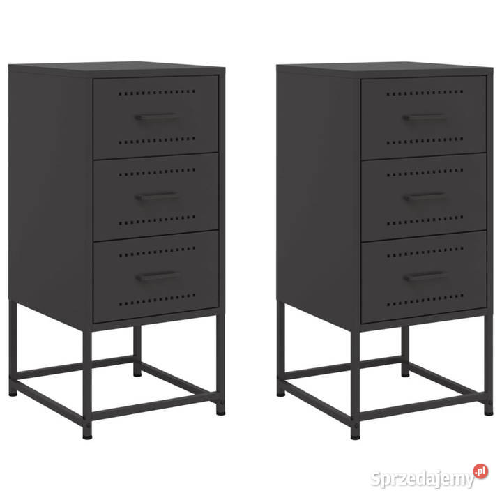 Szafki nocne 2 czarne 36x39x78 stal WM846579 Warszawa