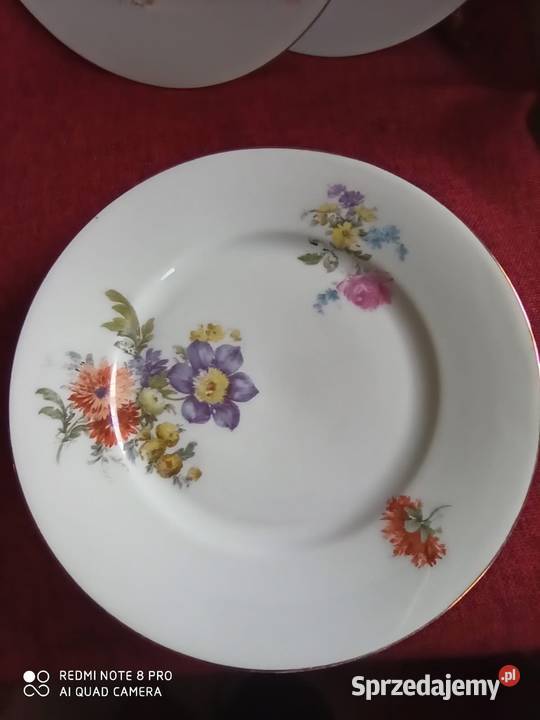 Komplet 5 Talerzy z bukietem Porzellanmanufaktur Gdańsk sprzedam