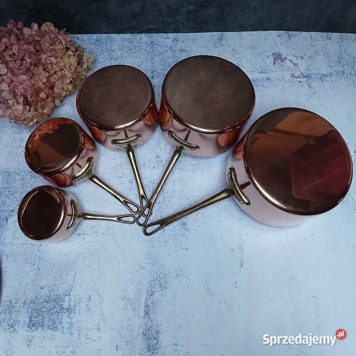 Miedziane rondle miedziany garnek rondel komplet Warszawa
