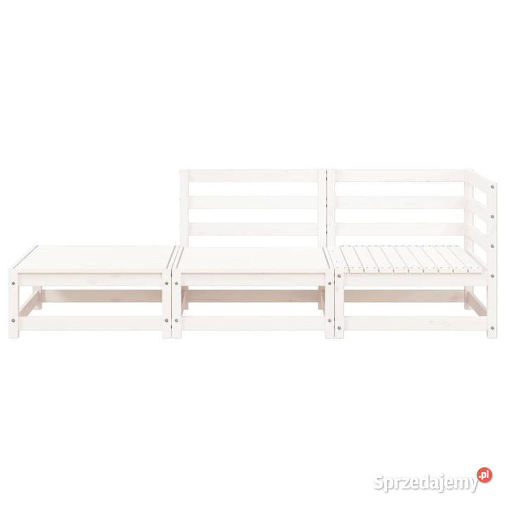 Sofa ogrodowa z podnóżkiem 2osobowa biała drewno mazowieckie sprzedam