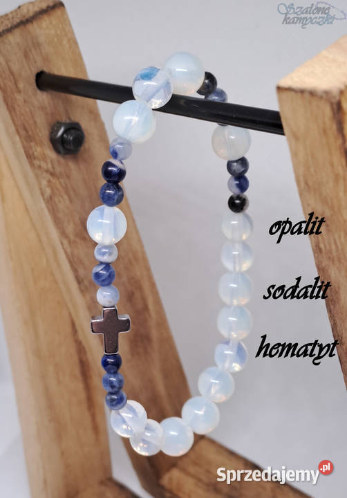 Bransoletka różaniec opalit sodalit