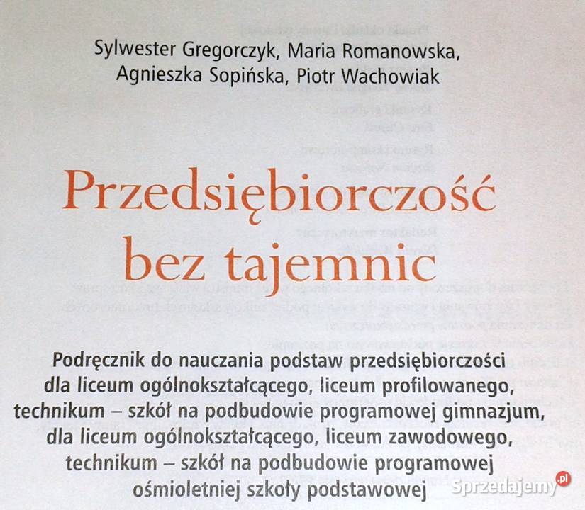 Przedsiębiorczość bez tajemnic S Grzegorczyk Chełm