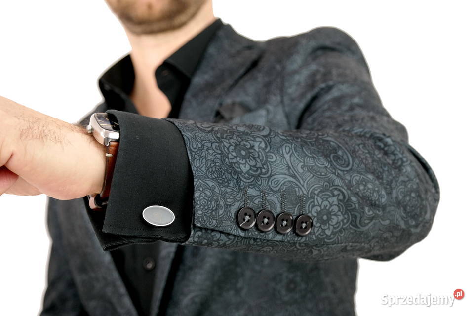 GIOVANNI PERA Marynarka Męska D803 Czarno Szara Ostrów Wielkopolski sprzedam