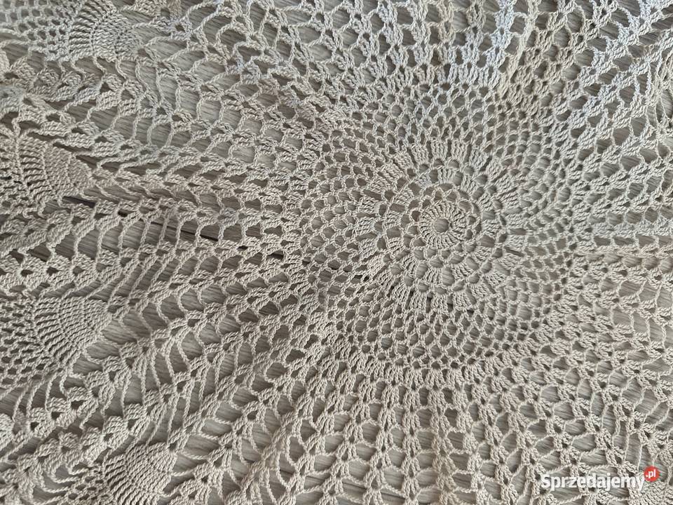 Serweta szydełko okrągłe cacko śr76 beżowy Serwety i serwetki Dom i Ogród Łódź