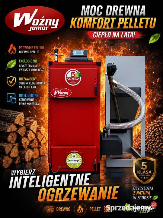 Kocioł piec c.o. na pellet drewno 15kW do 160m2 dostawa 0zł pompa gratis 5