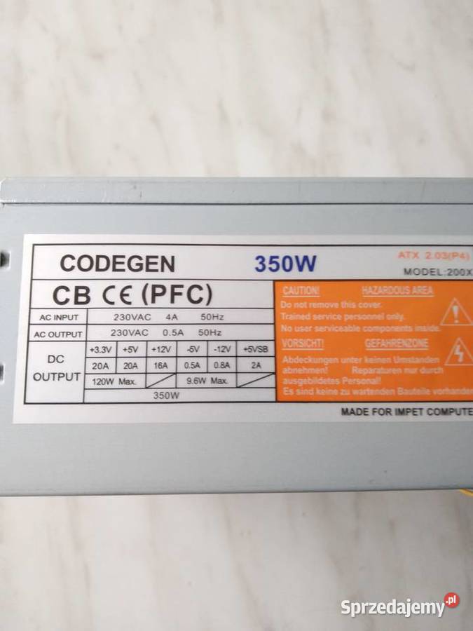 Zasilacz komputerowy Ropla RPL PSU 400WPP kujawsko-pomorskie Bydgoszcz