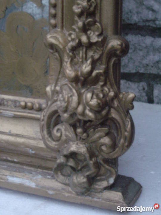 Antyczne duże lustro w zabytkowej ramie Wrocław