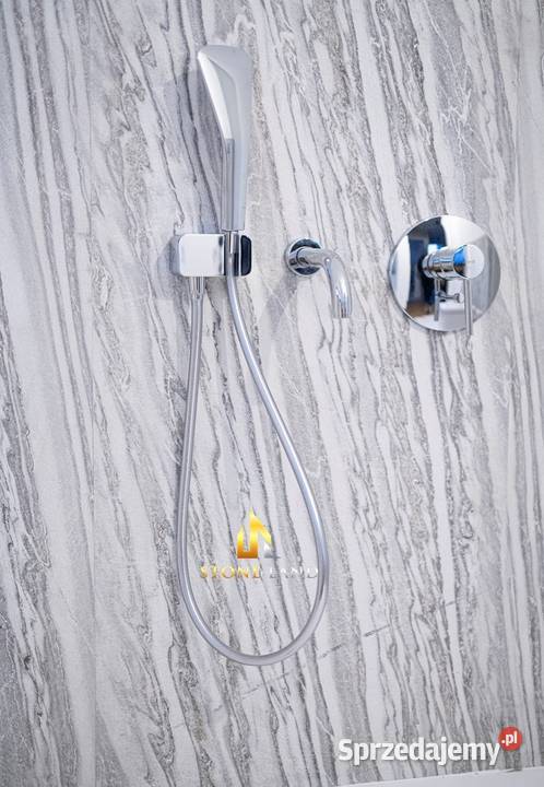 Okładzina kamienna fornir z marmuru Artic Storm odcienie szarości Wrocław