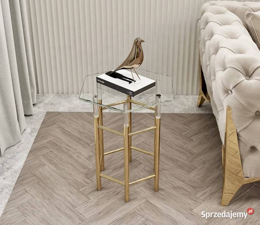 Stolik kawowy złoty ława Amaretto Premium Golkowice