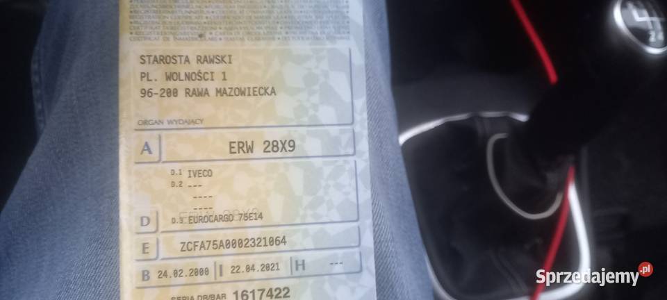Auto laweta Iveco Eurocargo 2000 do jazdy z Warszawa sprzedam
