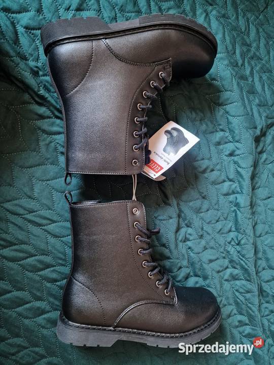 NOWE Botki damskie czarne połyskująceCLEVE inna Wrocław sprzedam