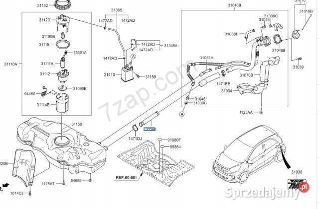 ZAWÓR ZWROTNY PALIWA KIA PICANTO 15 3116007000 osobowe lubelskie
