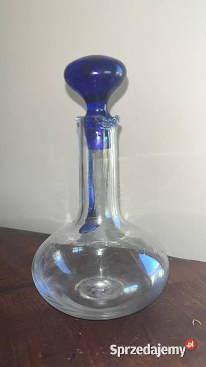 Karafka ze szkła przezroczystego Z kobaltem Porcelana i szkło