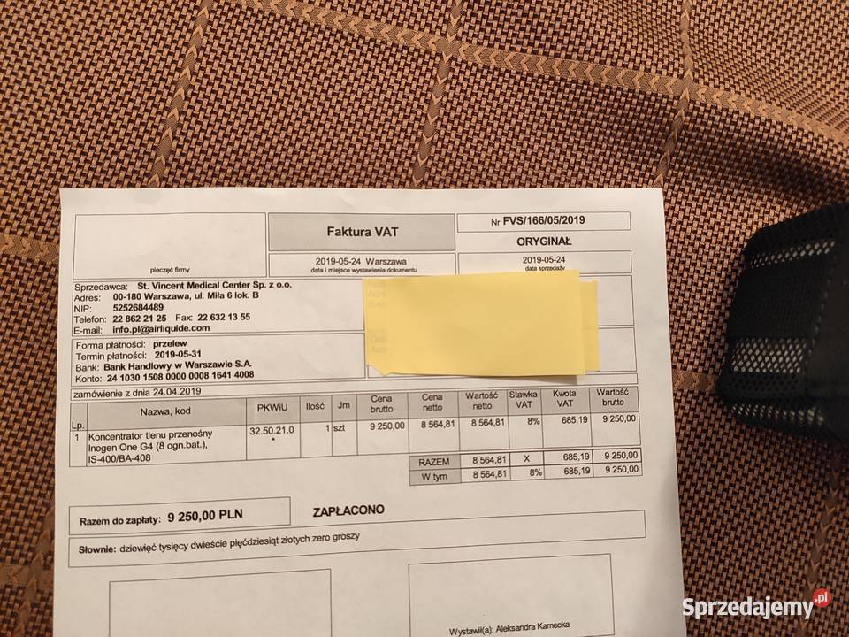 Koncentrator tlenu Inogen One G4 8 ognbat Kartuzy