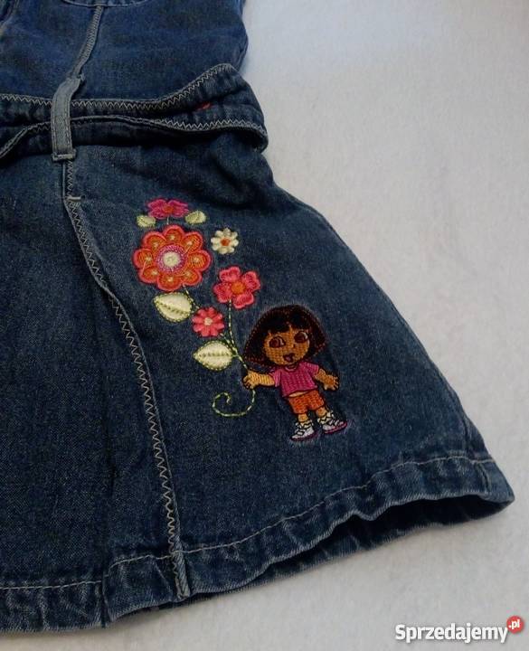 Dżinsowy rozpinany bezrękawnik ze spódniczką Rogoźnik