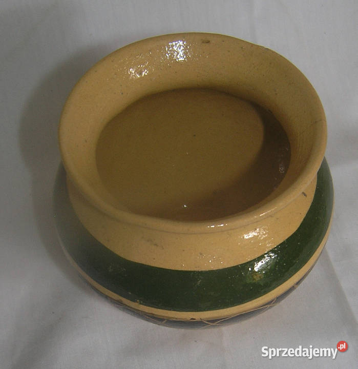 wazonik ceramiczny vintage w pasy rękodziełoDvin Porcelana i szkło Antyki, Sztuka, Kolekcje Bartków