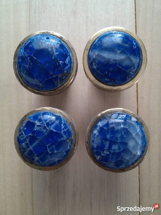 Szklane gałki do mebli komplet retro 3cm Warszawa sprzedam