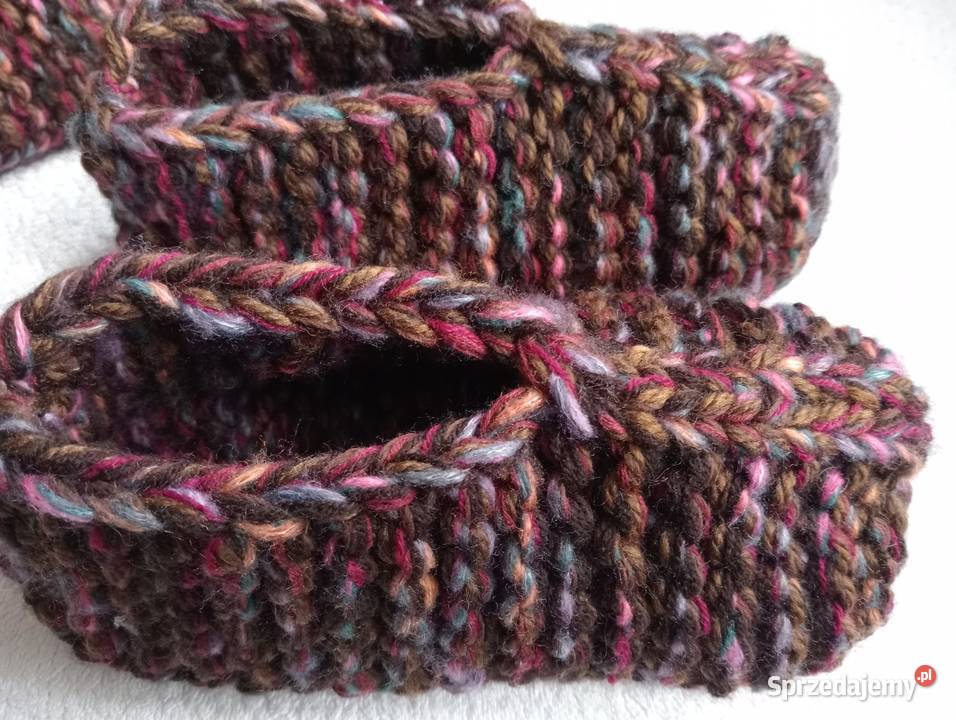 2 pary grubych kapci z wełną alpaki 38 wielkopolskie Złotów