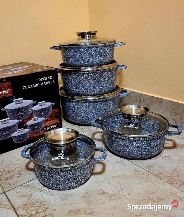Garnki marmurkowe 5 czarne szare zachodniopomorskie Szczecin
