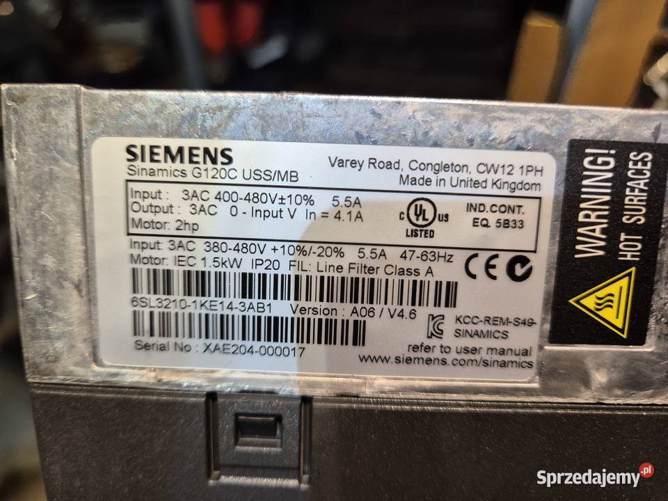 Falownik Siemens Sinamics G120C 15kw Radom