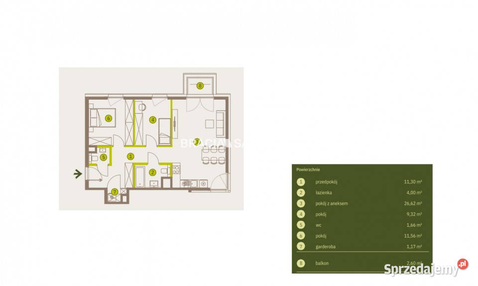 Mieszkanie 6562m2 3 pokojowe Kraków