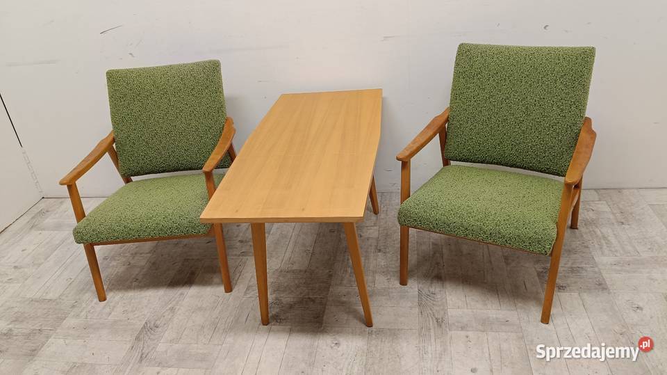 stolik ława PRL design vintage dąb połysk do łódzkie Radomsko