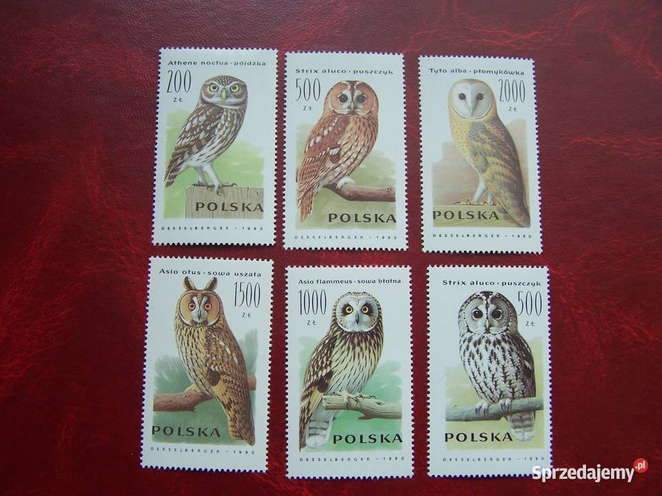 Polska 1990 MNH Mi 329499 Fauna Ptaki Sowy Tychy