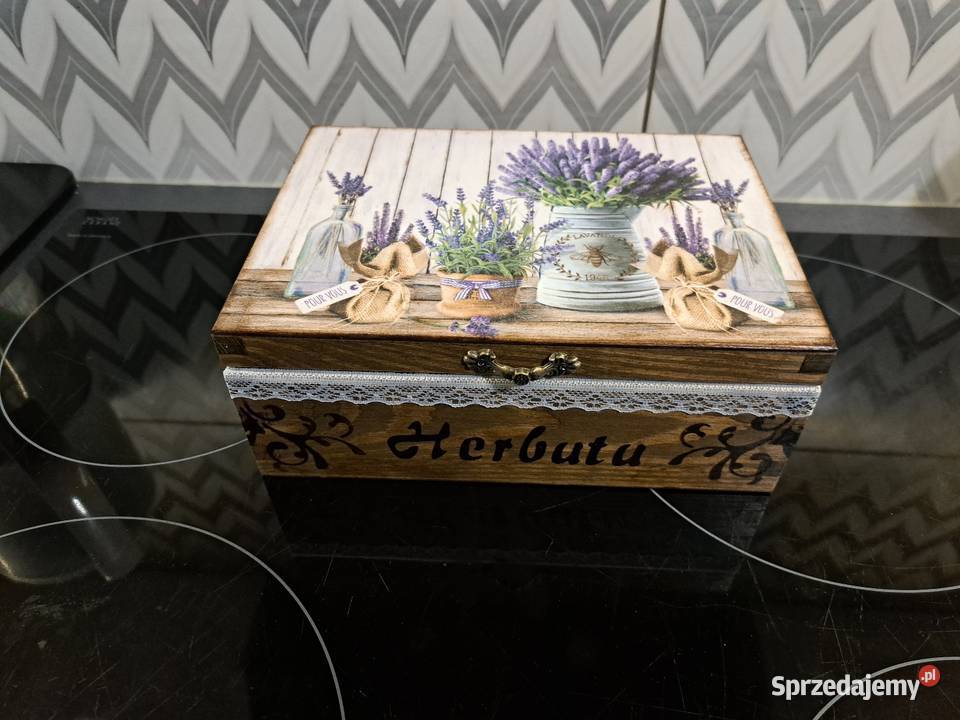 Herbaciarka lawenda z koronką handmade opolskie Kędzierzyn-Koźle