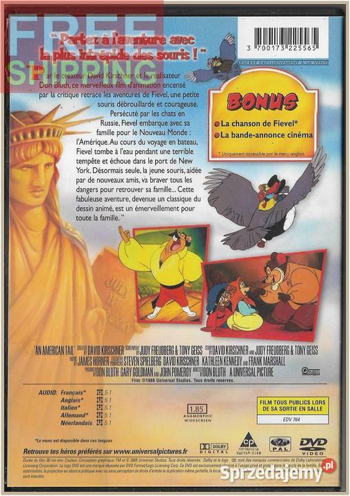 Fievel et le Nouveau Monde 1986 DVD An American Krynica-Zdrój