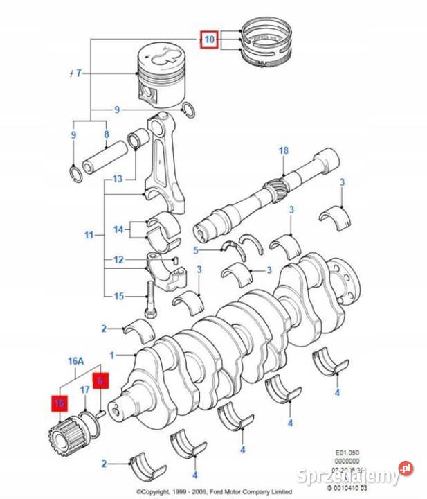 PIERŚCIENIE TŁOKA MONDEO 9600 FIESTA 9502 18D
