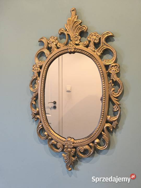 Piękne mosiężne lustro złote Meble Łódź