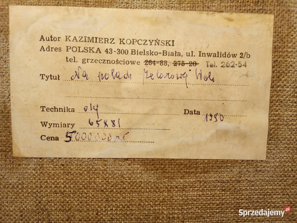 Stary ogromny obraz olejny Pejzaż Kazimierz Kraków sprzedam