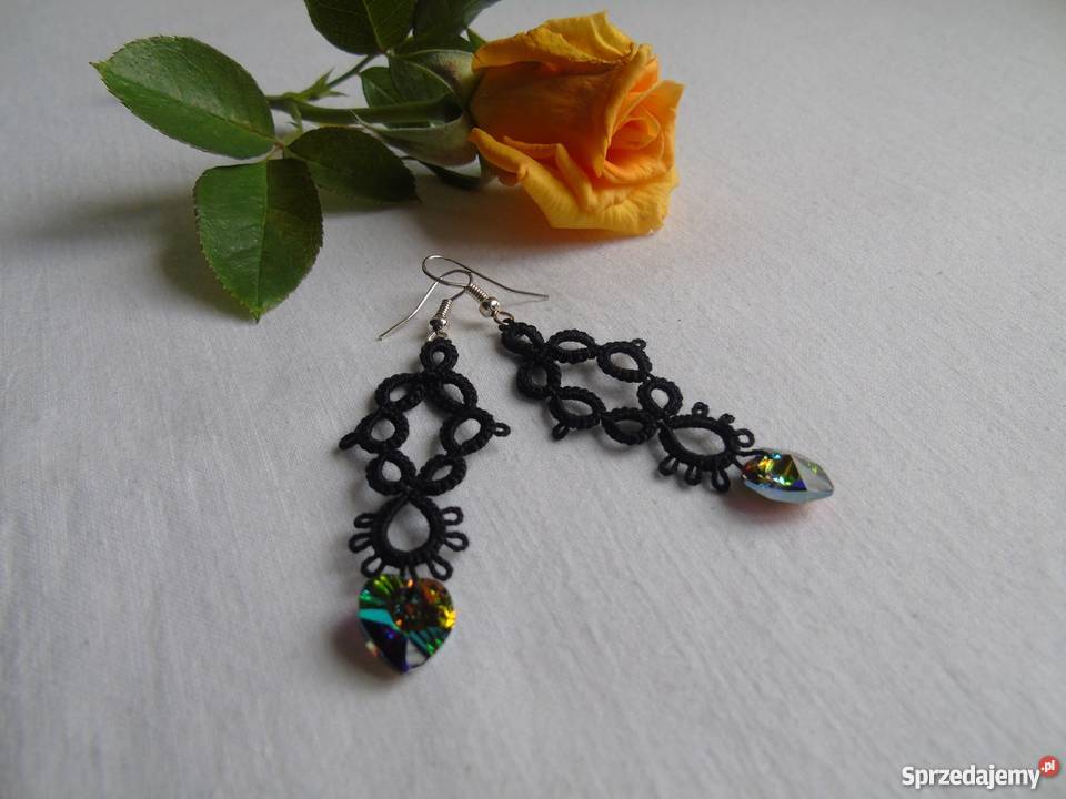 Kolczyki Frywolitkowe Wiśniowa