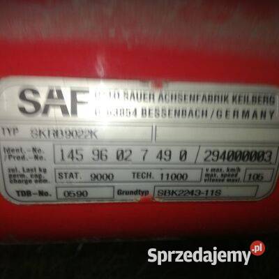 Oś naczepy Saf Intrax wachacz skrb9022 w i inne Do przyczep towarowych Osiek