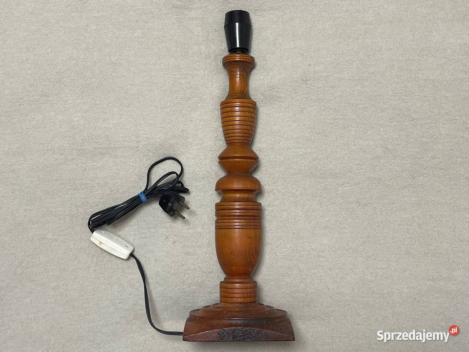 Stara lampa PRL drewniana 50 Kołobrzeg