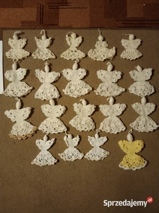 Aniołki z włóczki kordonka ozdoba okazja Rękodzieło dolnośląskie