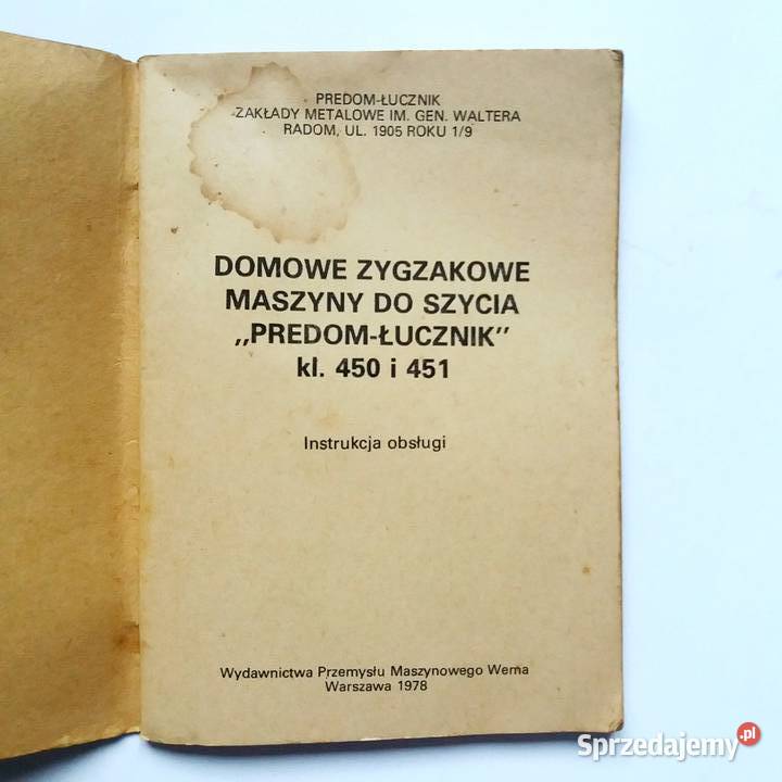 Domowe Zygzakowanie Maszyny Do Szycia Instrukcja łódzkie Łódź sprzedam