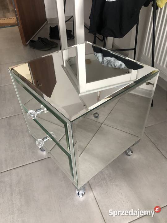 Stolik nocny lustrzany ze szkła glamour OKAZJA