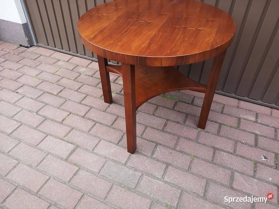 Stolik Ława Okrągły ARTDECO Orzech Antyk Stary Swarzędz
