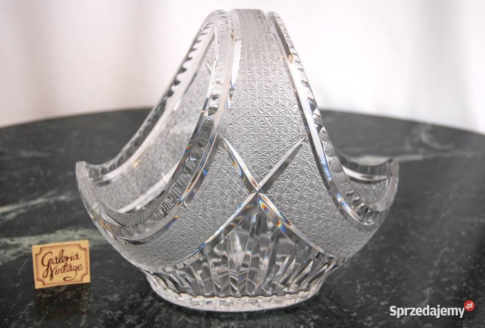 Miska kryształowa koszyk kryształ szlifowany PRL lubelskie