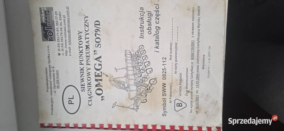 Siewnik do kukurydzy omega S079 z 2004r mazowieckie Gostynin