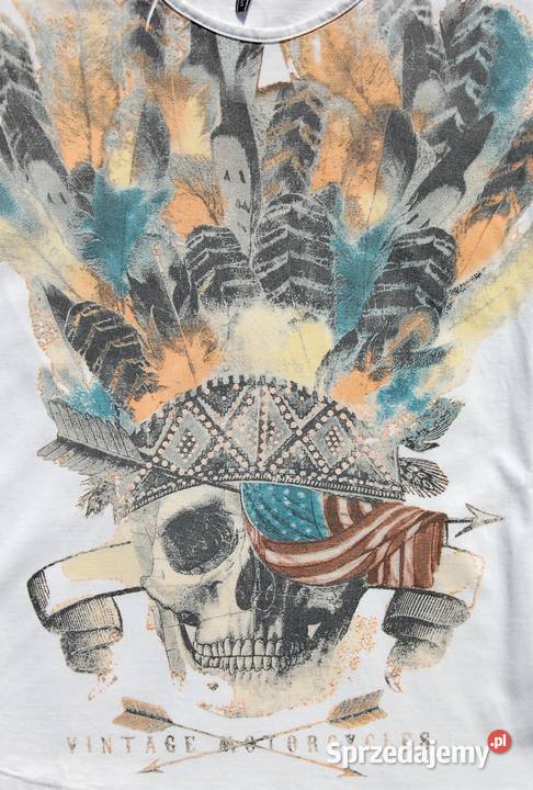 Czaszka indianin pióropusz bluzka z krótkim Lublin