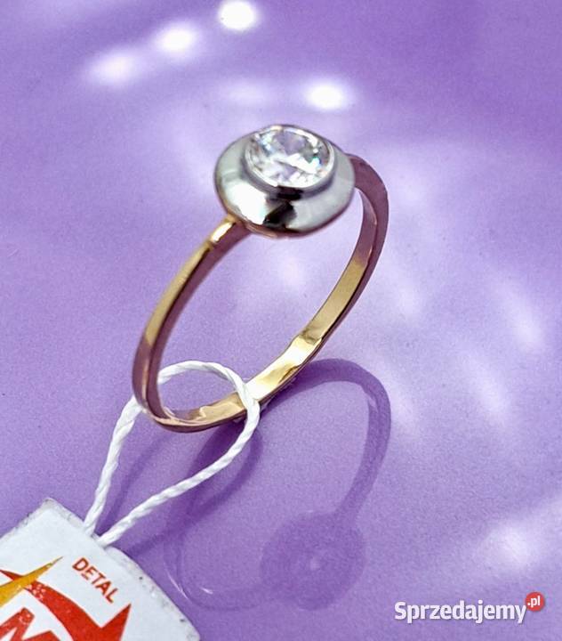 20Pierścionek r18 Złoty pr585 classic z jednym